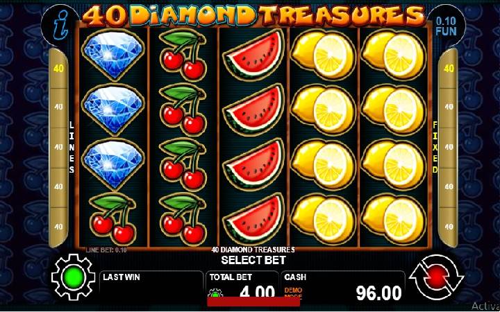 40 Diamond Treasures Online Casino Bonus