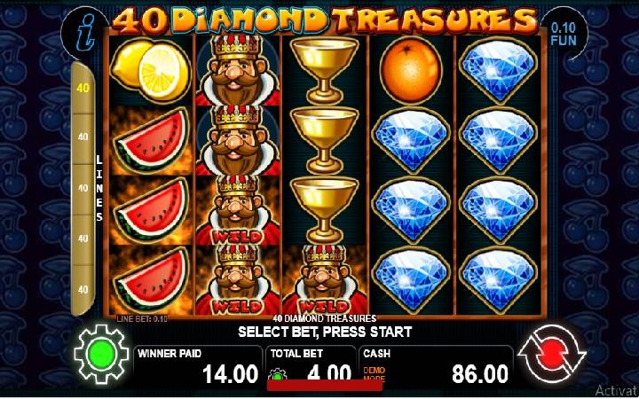 40 Diamond Treasures Online Casino Bonus