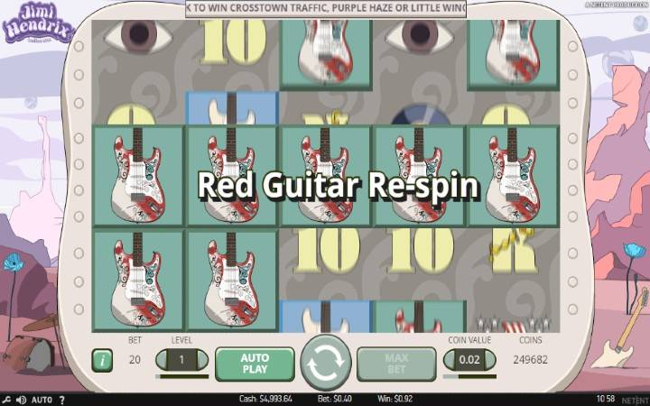 Jimi Hendrix Online Slot-Red Guitar Re-spin-online casino bonus-netent