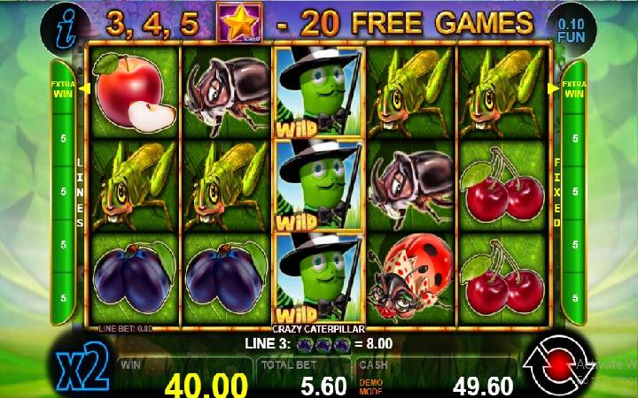 Crazy Caterpillar Online Casino Bonus