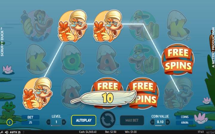 Scruffy Duck-scatter-netent-online casino bonus