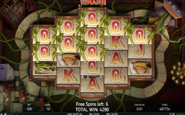 Jumanji-Vines Free Spins-online casino bonus-NetEnt