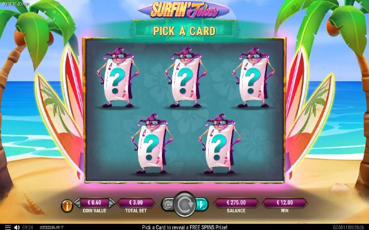 Surfin Joker-card bonus-gameart-online casino bonus