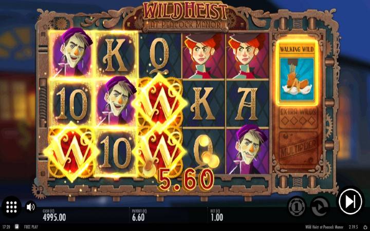 Wild Heist at Peacock Manor-online casino bonus-thunderkick-walking wild