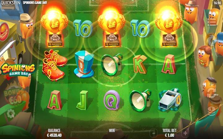 Spinions Game Day-scatter-online casino bonus-quickspin
