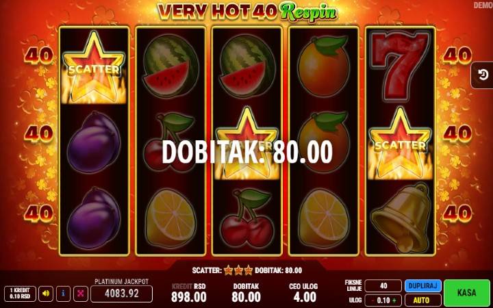 Very Hot 40 Respin-scatter-crvena zvezda-online casino bonus-fazi