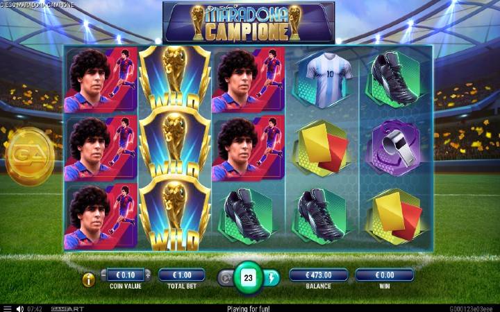 Diego Maradona Campione-džoker-GameArt-online casino bonus