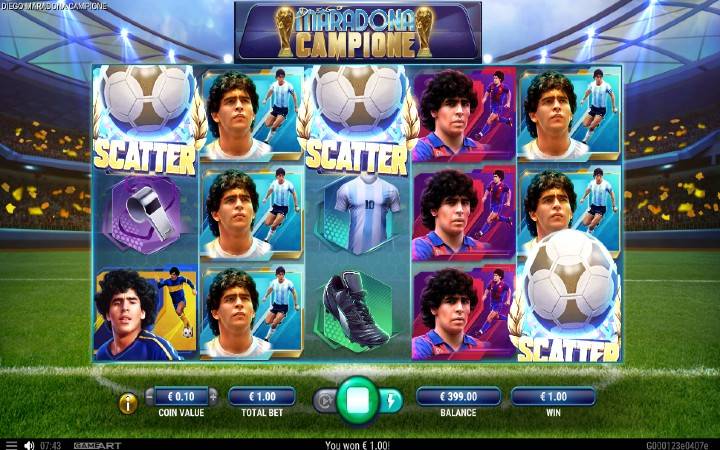 Diego Maradona Campione-scatter-online casino bonus-GameArt