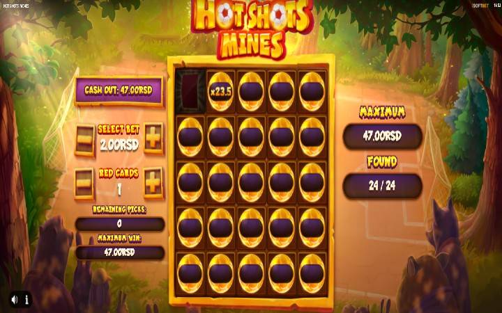 Hot Shots Mines-crveni karton-iSoftBet-online casino bonus