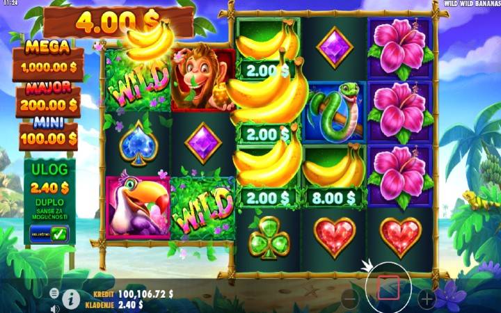 Wild Wild Bananas-džokeri-novčani simboli-online casino bonus