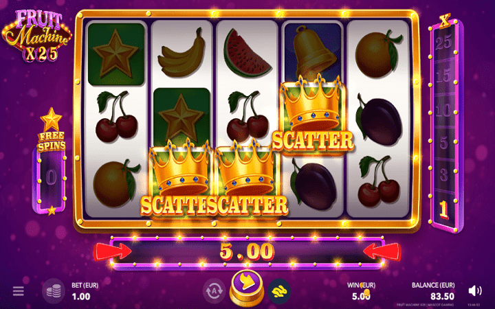 Fruit Machine X25-scatter-online casino bonus-mascot