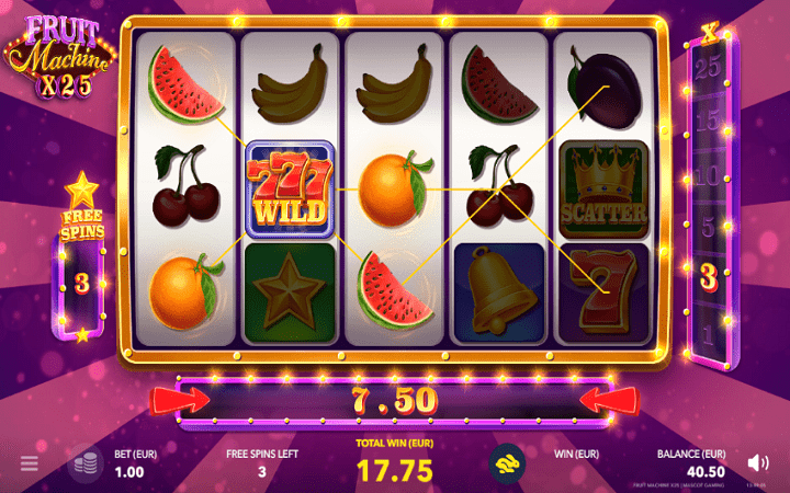 Fruit Machine X25-besplatni spinovi-online casino bonus-mascot