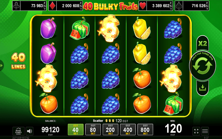 40 Bulky Fruits-scatteronline casino bonus-egt