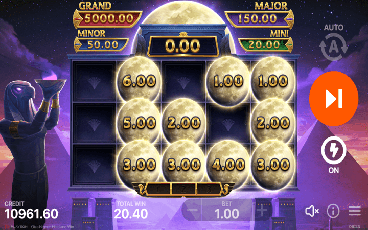 Giza Nights Hold and win-hold and win bonus-online casino bonus-playson