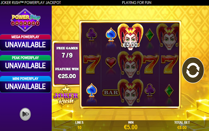 Joker Rush-besplatni spinovi-online casino bonus-playtech