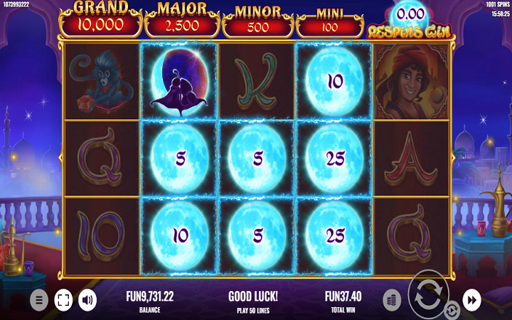 1001 Spins-respin bonus-online casino bonus-platipus