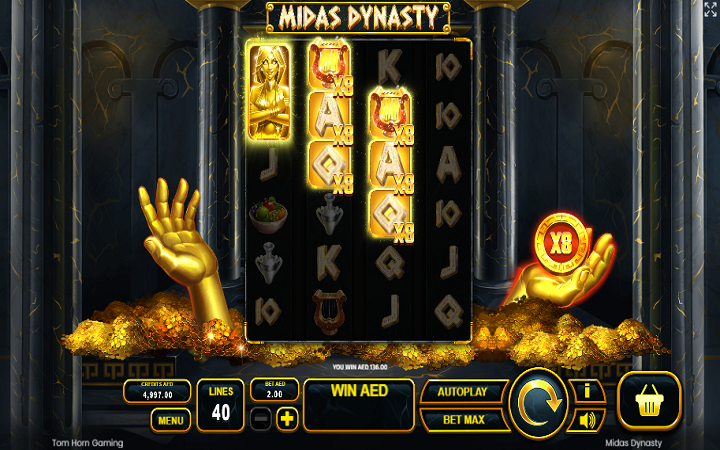 Midas Dynasty-golden touch multiplier bonus-online casino bonus-džoker-tom horn