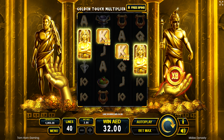 Midas Dynasty-besplatni spinovi-golden touch multiplier bonus-tom horn-online casino bonus