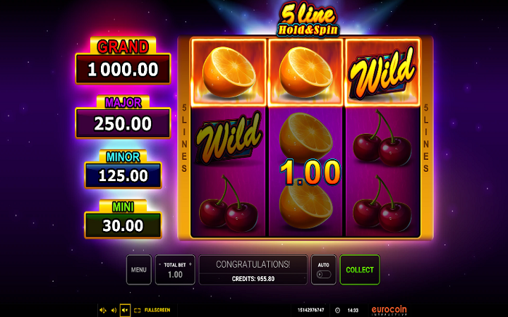 5 Line Hold and Spin-džoker-online casino bonus-novomatic