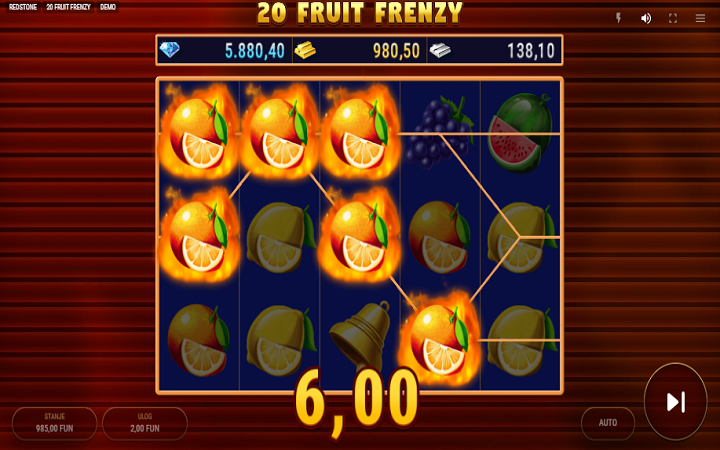 20 Fruit Frenzy-dobitak-pomorandža-redstone-online casino bonus