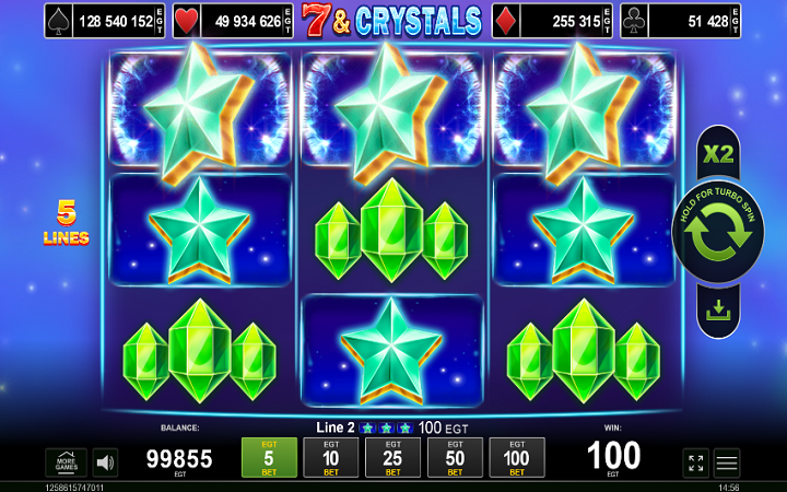 7 and Crystals-dobitak-plava zvezda-online casino bonus-egt