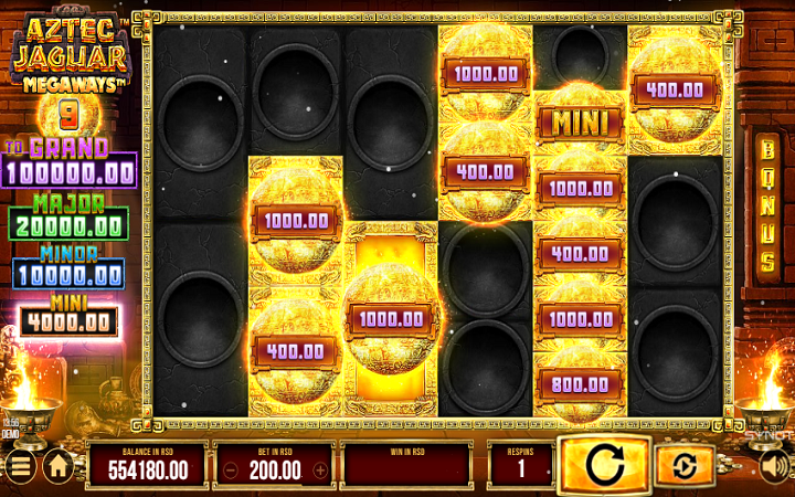 Aztec Jaguar Megaways-respin bonus-online casino bonus-synot