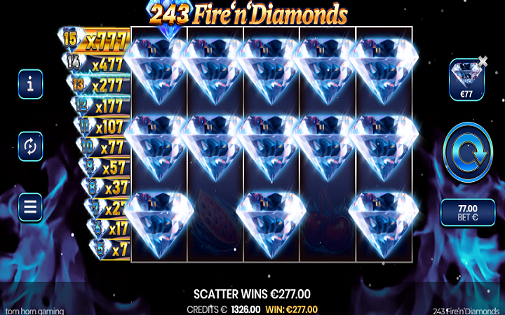 243 Fire N Diamonds-dijamanti-tom horn-online casino bonus