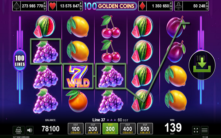 100 Golden Coins-džoker-egt casino-online casino bonus