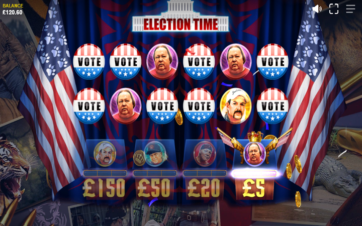 Tiger King Joe Exotic-election bonus-online casino bonus-red tiger