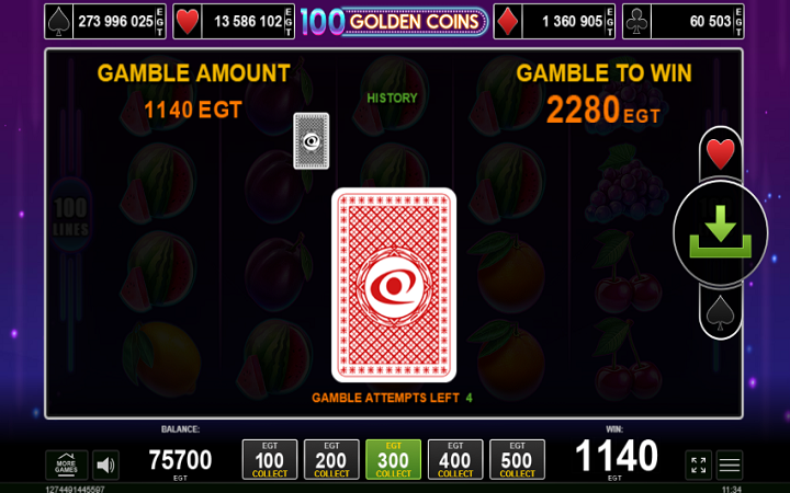 100 Golden Coins-bonus kockanja-egt casino-online casino bonus