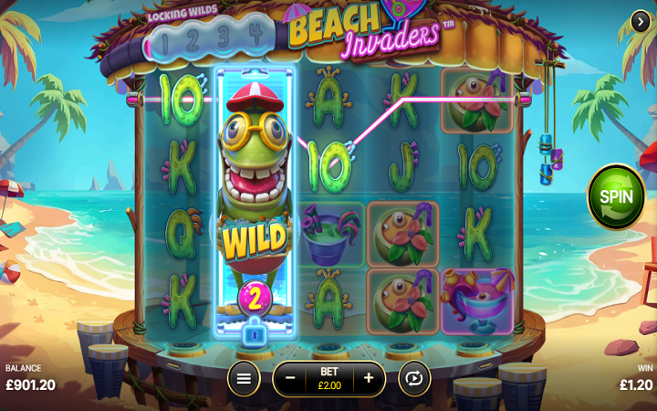 Beach Invaders-locked wild bonus-netent-online casino bonus