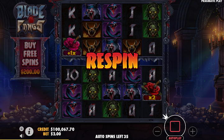 Blade and Fangs-respin bonus-online casino bonus-pragmatic play