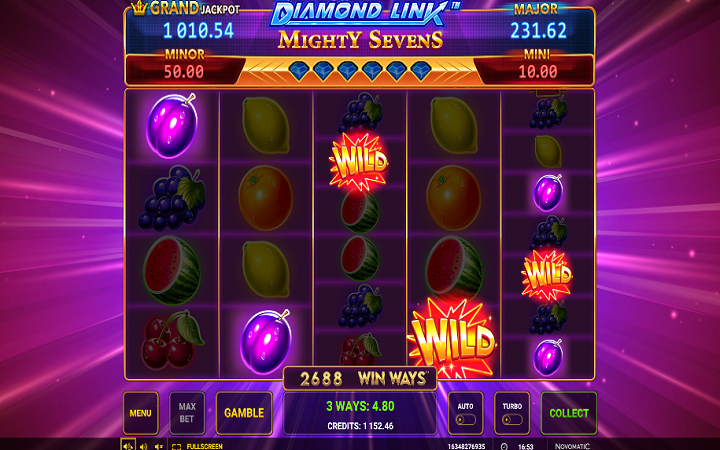 Diamond Link Mighty Sevens Win Ways-džoker-novomatic-online casino bonus