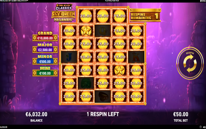 Fire Blaze Sky Queen Megaways-hold and respin-playtech-online casino bonus