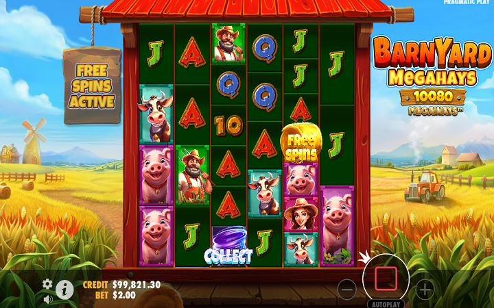 Barnyard Megahays Megaways-aktivacija bonus igre-pragmatic play-online casino bonus