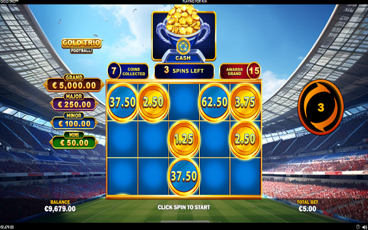 Gold Trio Football-respin bonus-online casino bonus-playtech