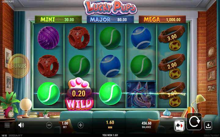 Lucky Pups-džoker-online casino bonus-gameart