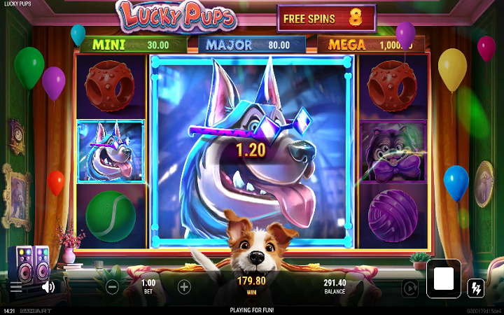 Lucky Pups-besplatni spinovi-online casino bonus-gameart