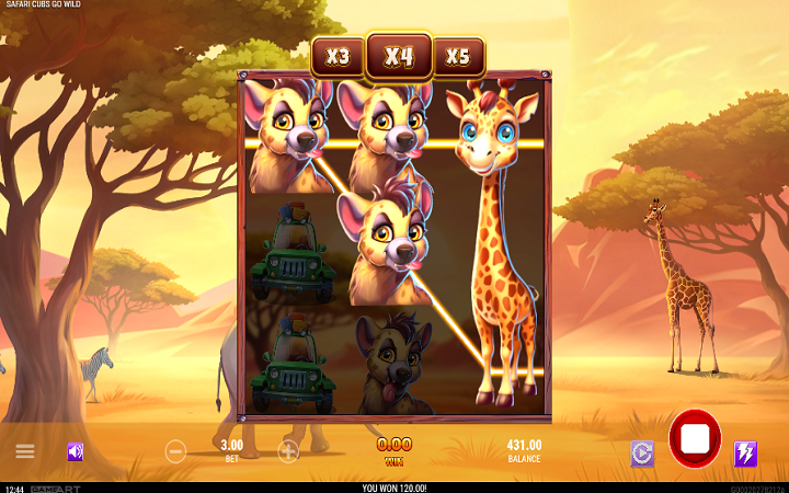 Safari Cubs Go Wild-žirafa-respin bonus-game art-online casino bonus