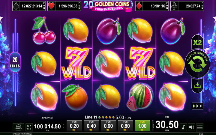20 Golden Coins Christmas Edition-džoker-online casino bonus-amusnet interactive