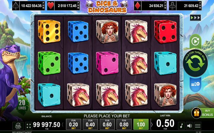 Dice and Dinosaurs-online casino bonus-amusnet interactive