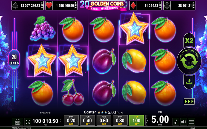 20 Golden Coins Christmas Edition-skejter-online casino bonus-amusnet interactive
