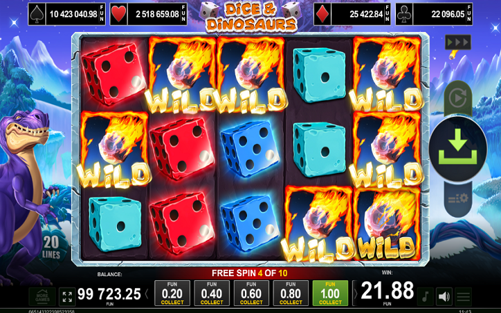 Dice and Dinosaurs-besplatni spinovi-online casino bonus-amusnet interactive