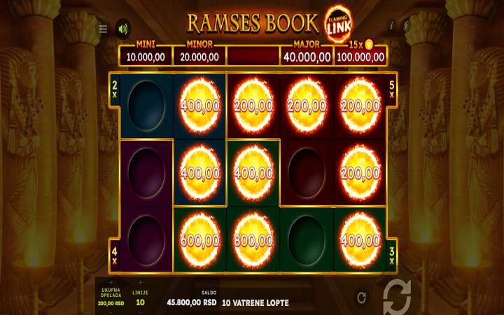 Ramses Book Flaming Link-Respin bonus-gamomat-online casino bonus