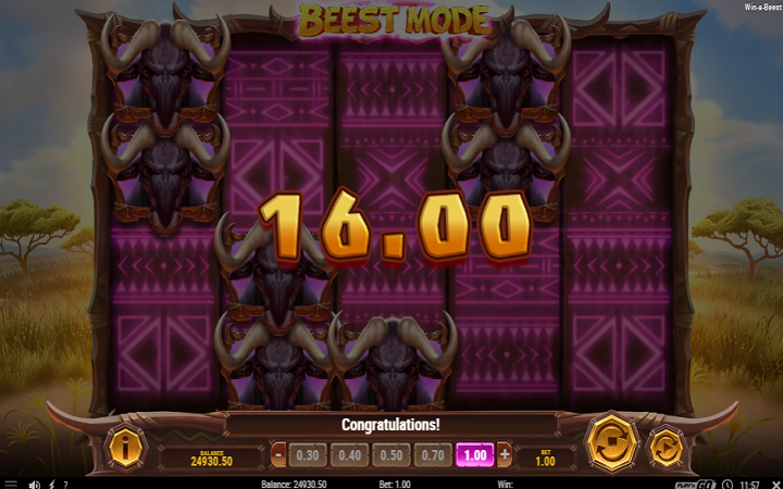 Win a Beest-beest mode-online casino bonus-play'n go