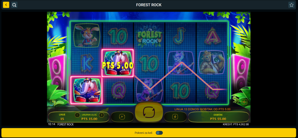 Platne linije u demo verziji Forest Rock